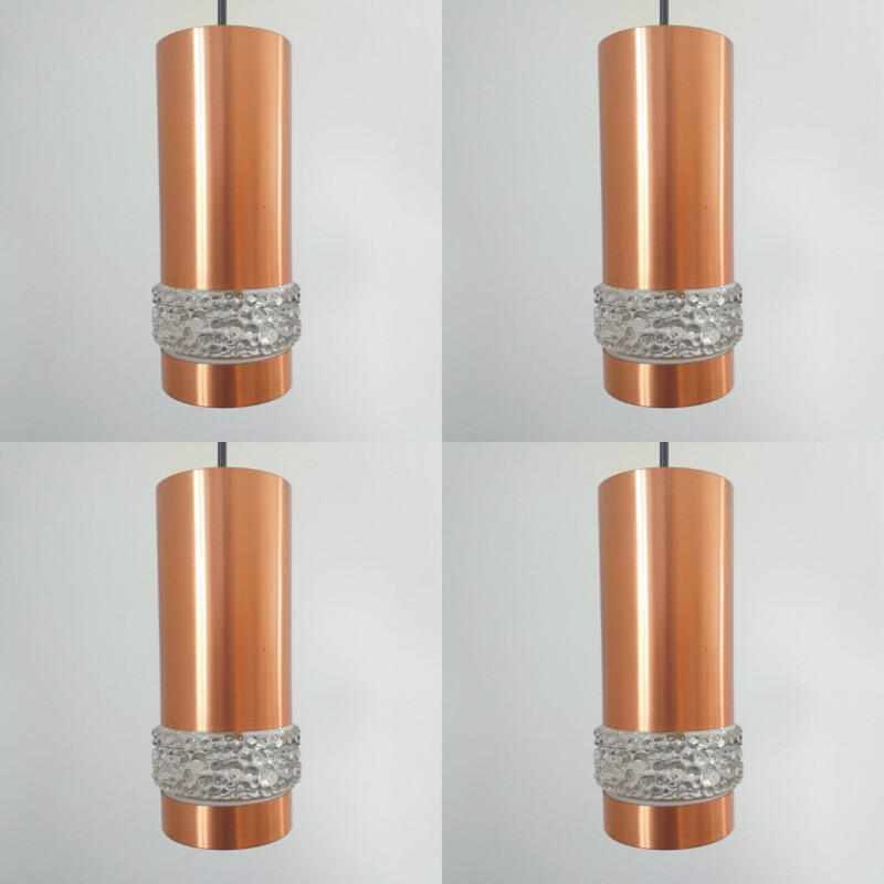 Set of 5 vintage pendant lamps, Denmark 1970