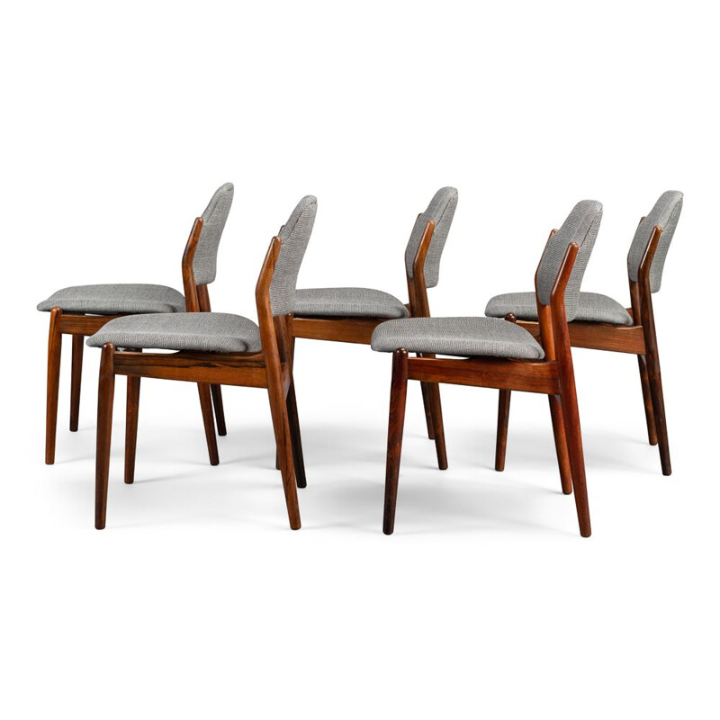 set of 5 Vintage Rosewood N 62 Dining Chairs by Arne Vodder for Sibast, 1950 