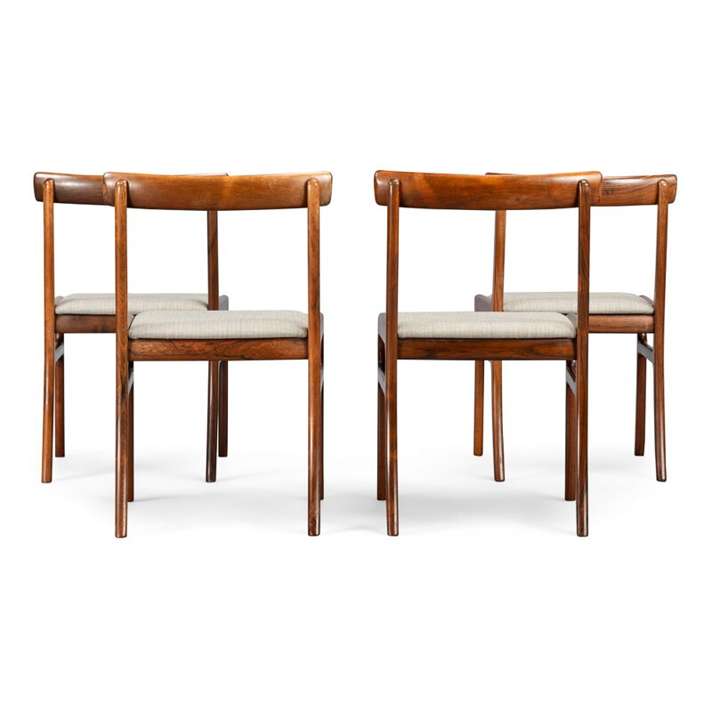 Set of 4 vintage Rosewood Rungstedlund dining chairs by Ole Wanscher for PJ Denmark