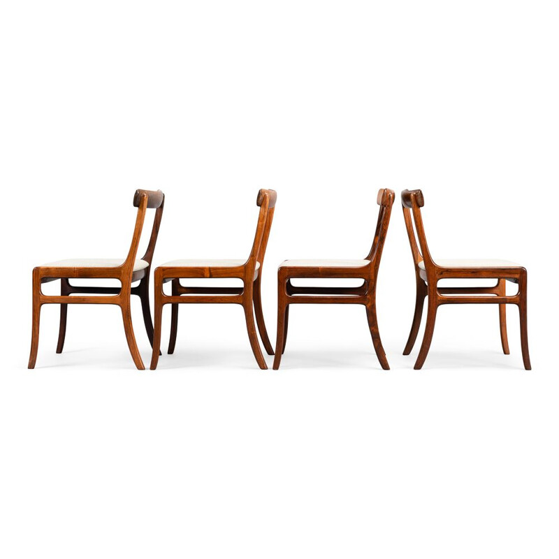 Set of 4 vintage Rosewood Rungstedlund dining chairs by Ole Wanscher for PJ Denmark