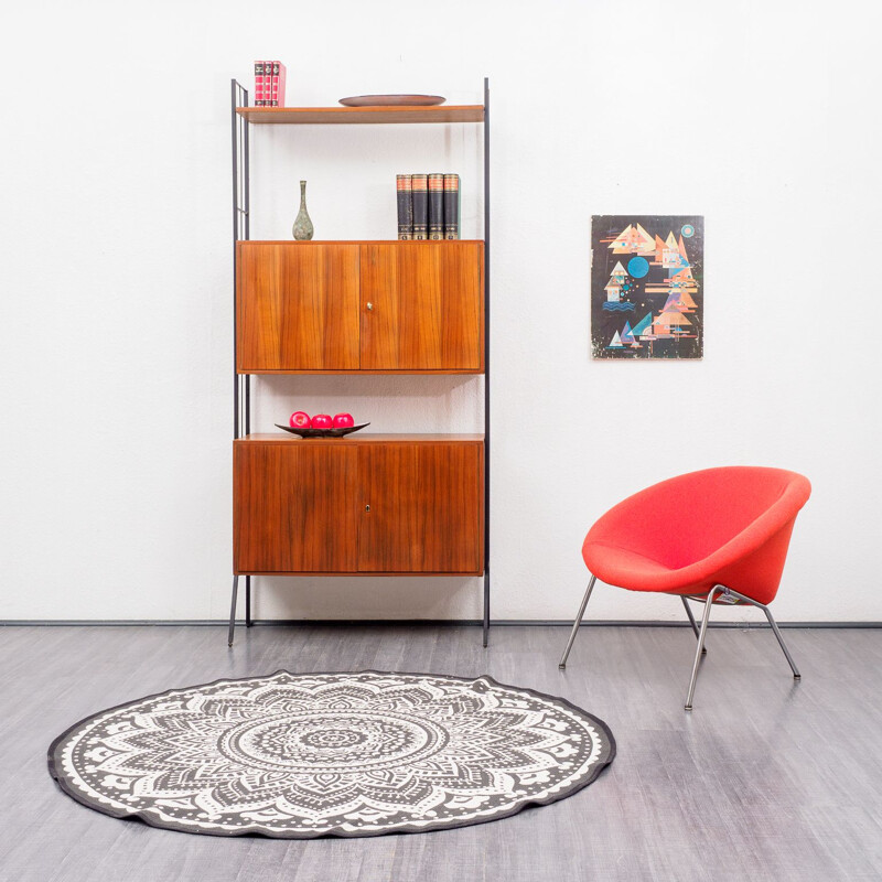 Vintage Freestanding walnut shelving unit 1960