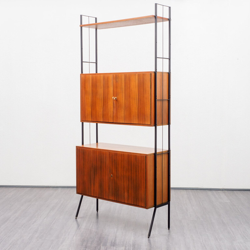 Vintage Freestanding walnut shelving unit 1960