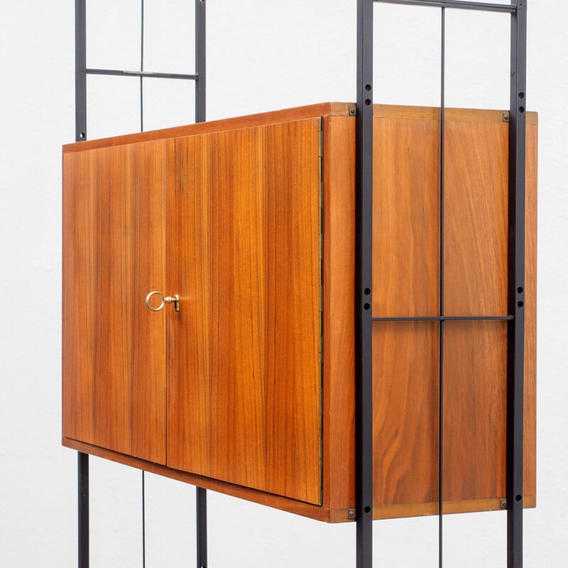 Vintage Freestanding walnut shelving unit 1960