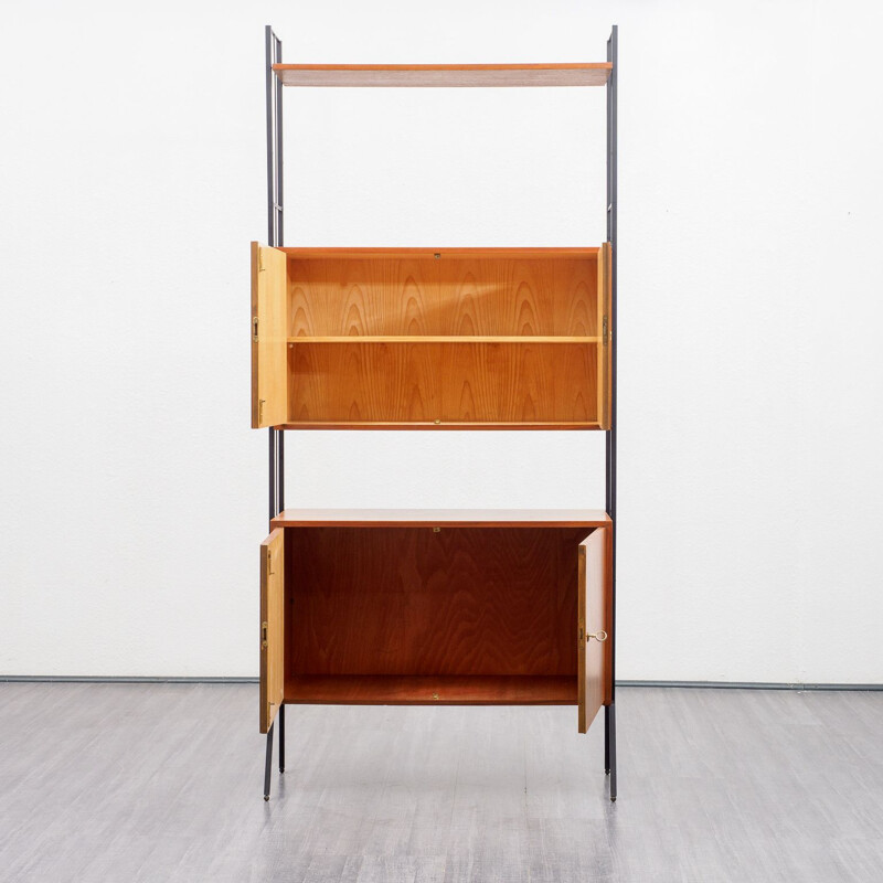 Vintage Freestanding walnut shelving unit 1960