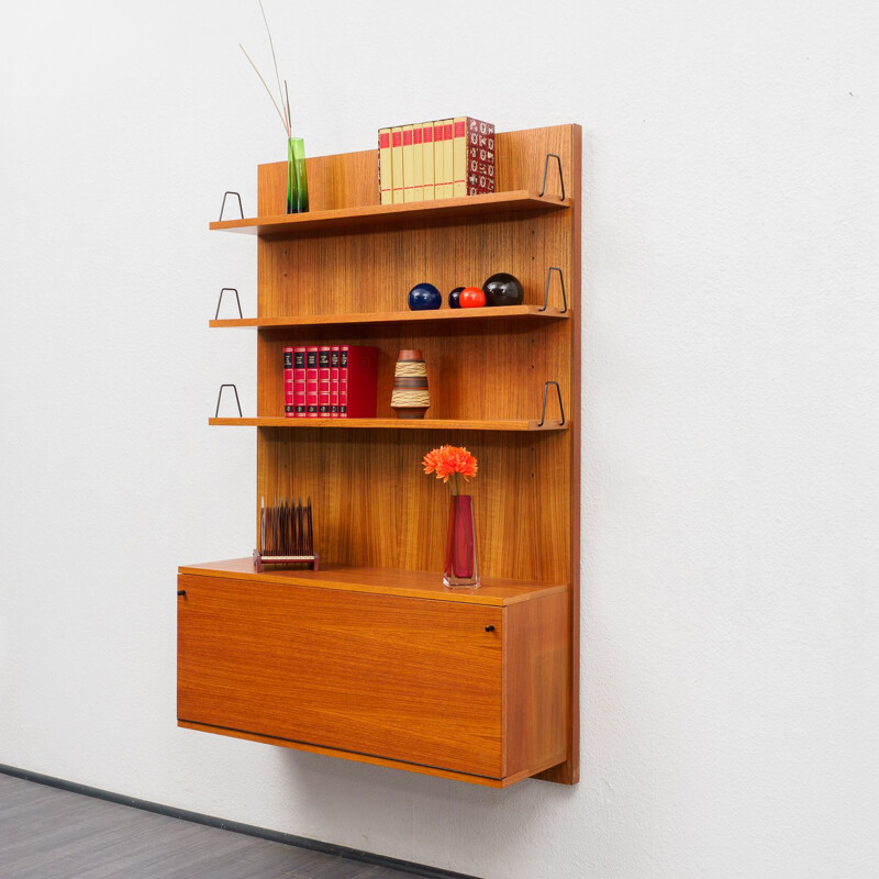 Vintage teak shelving system, modular 1960