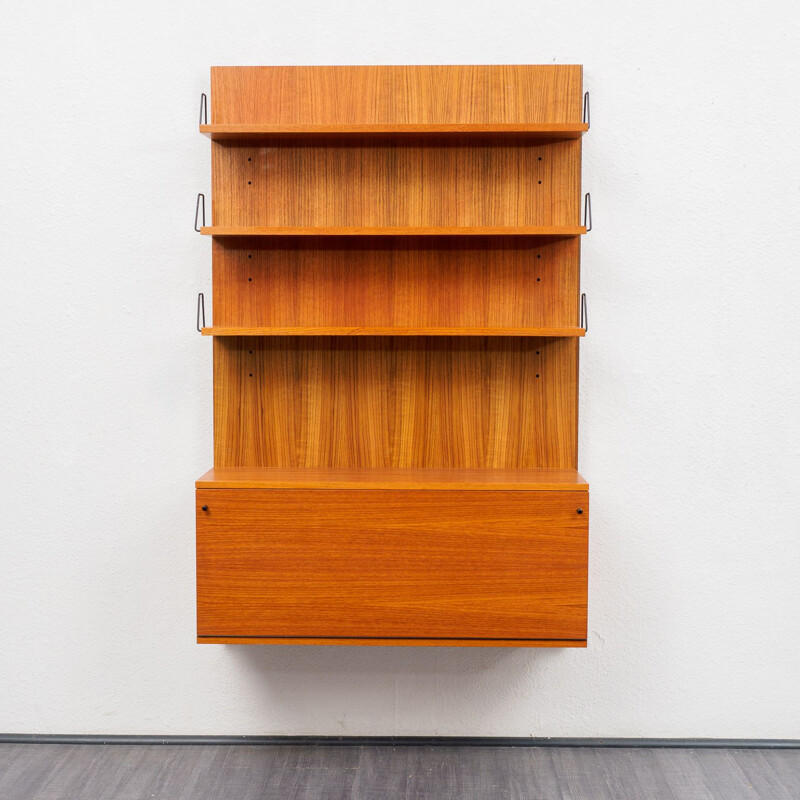 Vintage teak shelving system, modular 1960