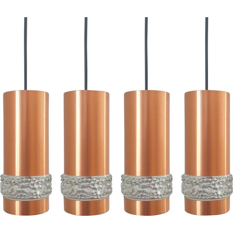 Set of 5 vintage pendant lamps, Denmark 1970