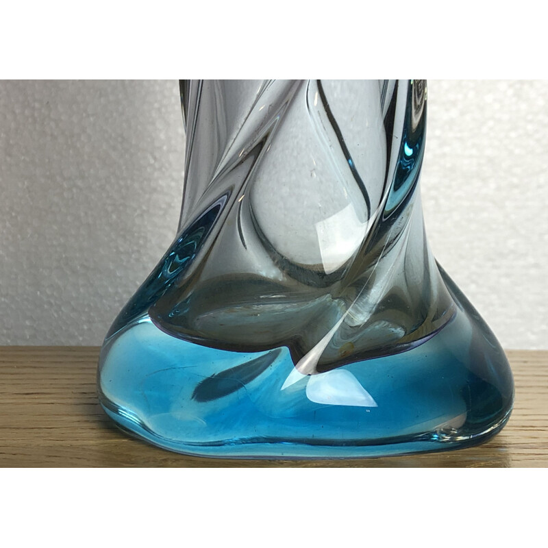 Vase vintage en verre tourné de Murano vintage 1970