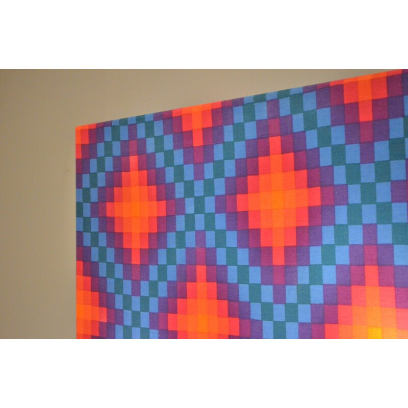 Large decorative Op Art textile, Verner PANTON - 1960s