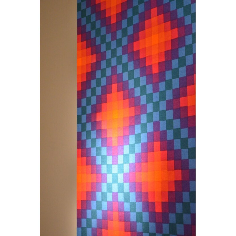 Large decorative Op Art textile, Verner PANTON - 1960s