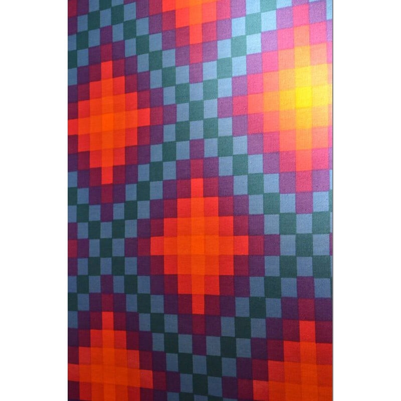 Large decorative Op Art textile, Verner PANTON - 1960s