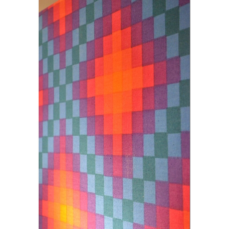 Large decorative Op Art textile, Verner PANTON - 1960s