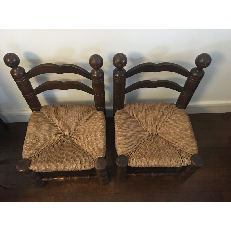 Pair of vintage art deco low chairs 1930