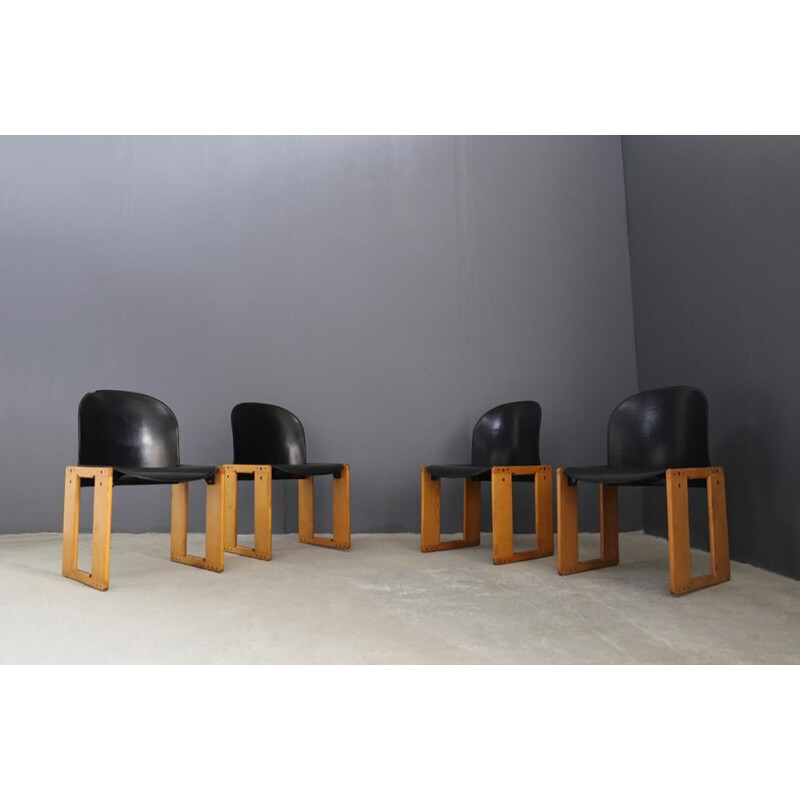 Suite of 4 Dialogo Chairs by Tobia Scarpa for B&B italia, 1973
