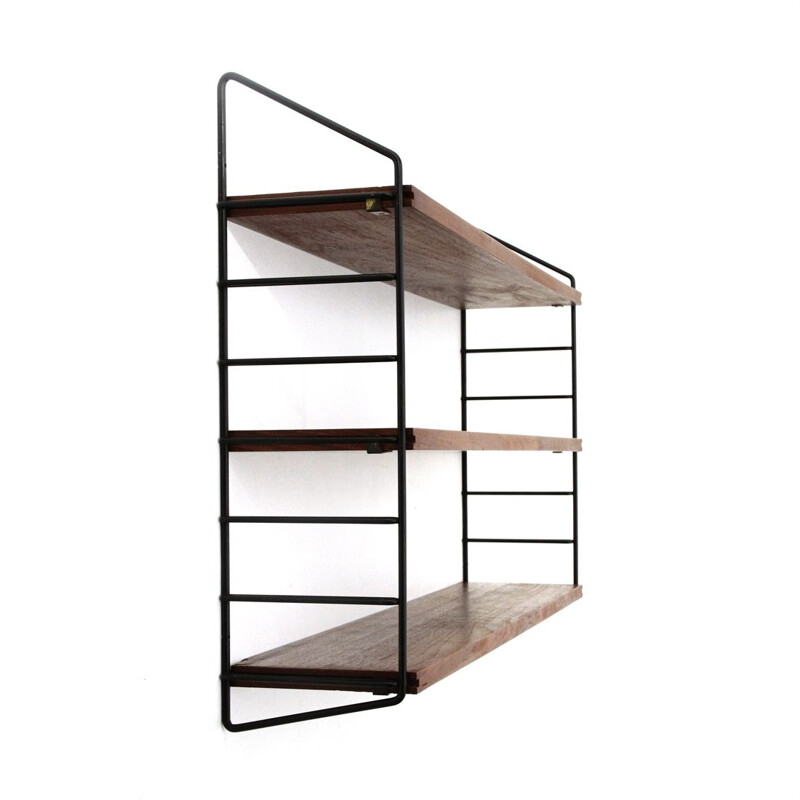 Vintage shelving unit with three teak shelves, 1960s