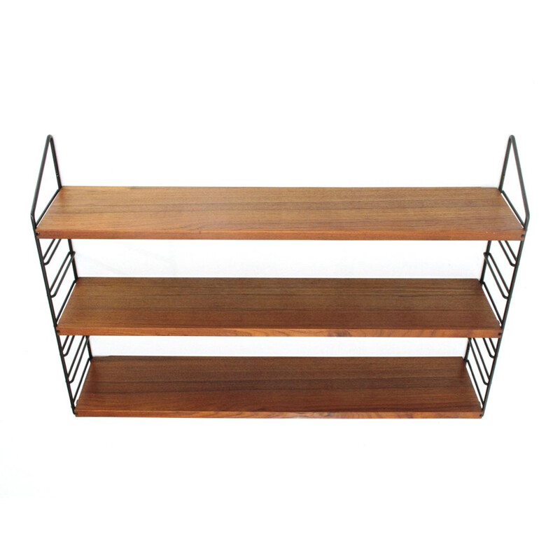 Vintage shelving unit with three teak shelves, 1960s