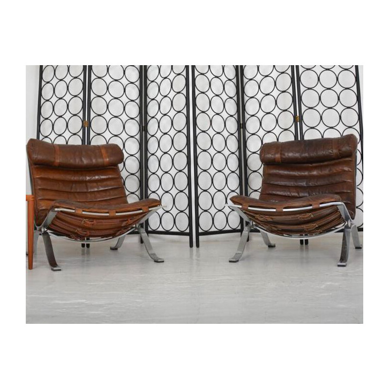 Pair of 2 vintage "Ari" armchairs by Arne Norell 1960