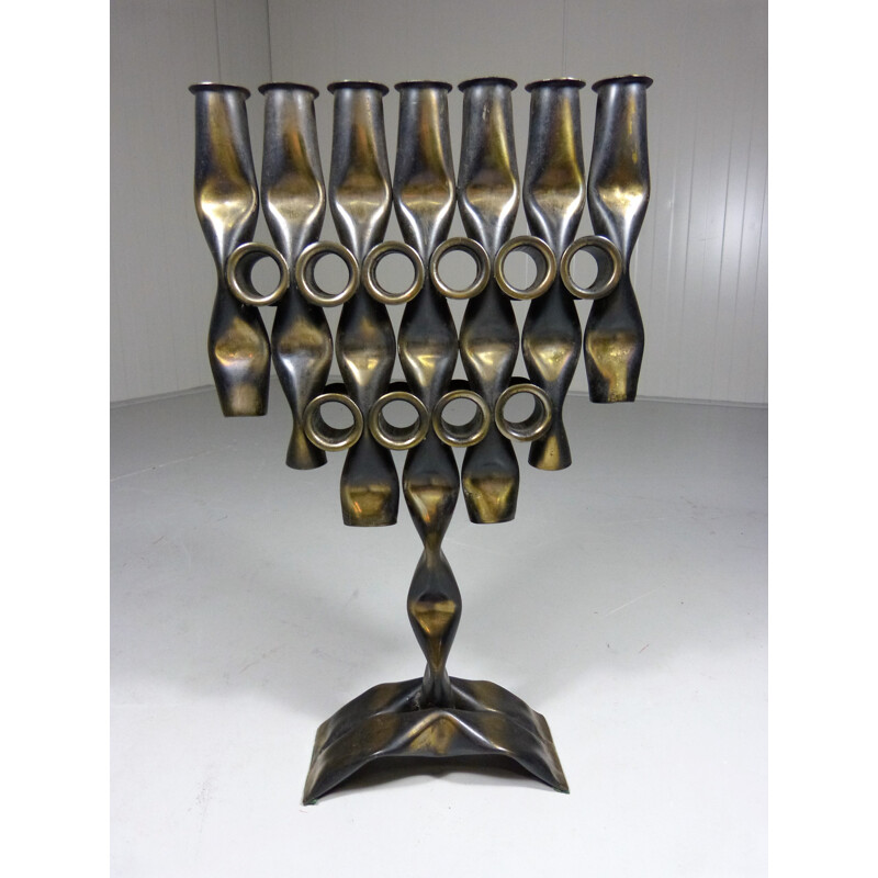 Candle holder for 7 candles in brass - 1960s