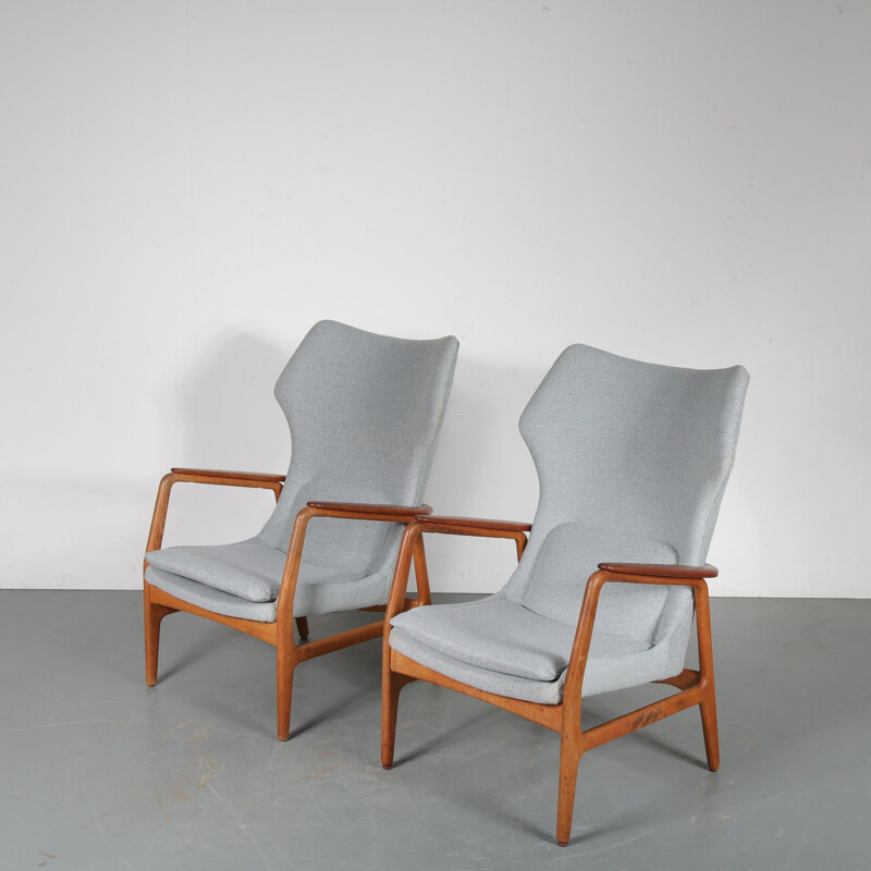 Vintage Pair of armchairs by Aksel Bender Madsen for  Bovenkamp, Netherlands