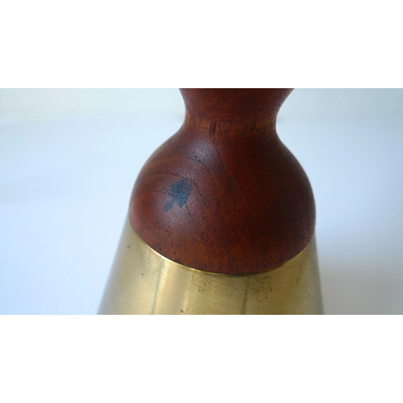 Vintage brass and walnut table lamp by Tony Paul for Westwood Industries, 1950