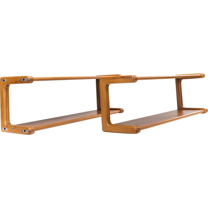 Set of 2 vintage Teak Wall Shelves, 1960