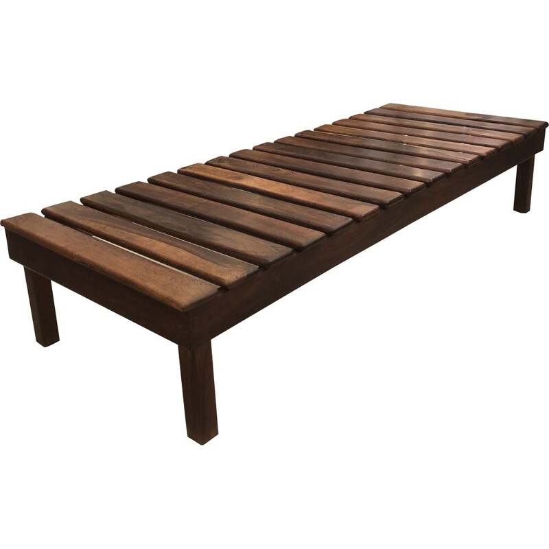 Vintage solid rosewood bench, Brazil