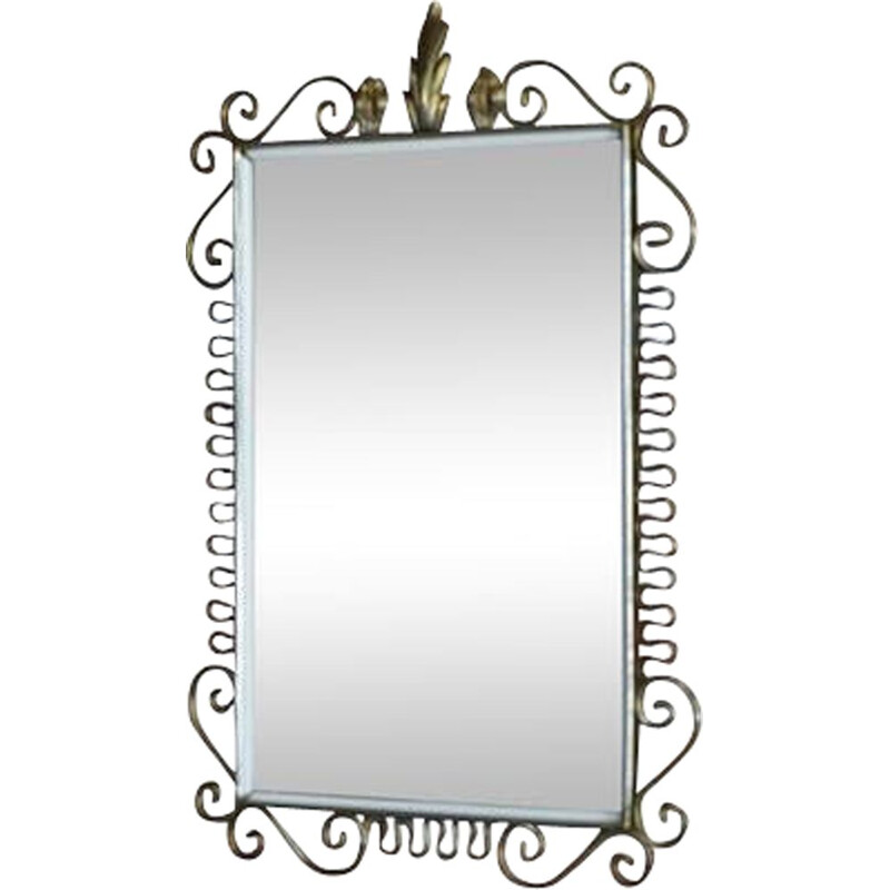 Vintage brass mirror 1950