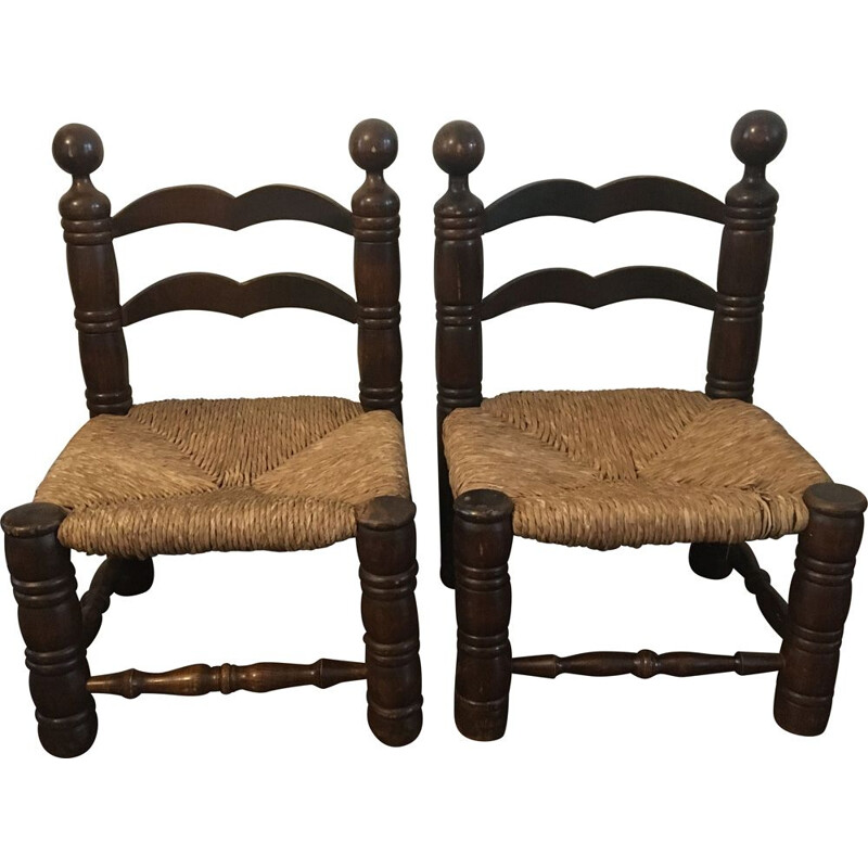 Pair of vintage art deco low chairs 1930