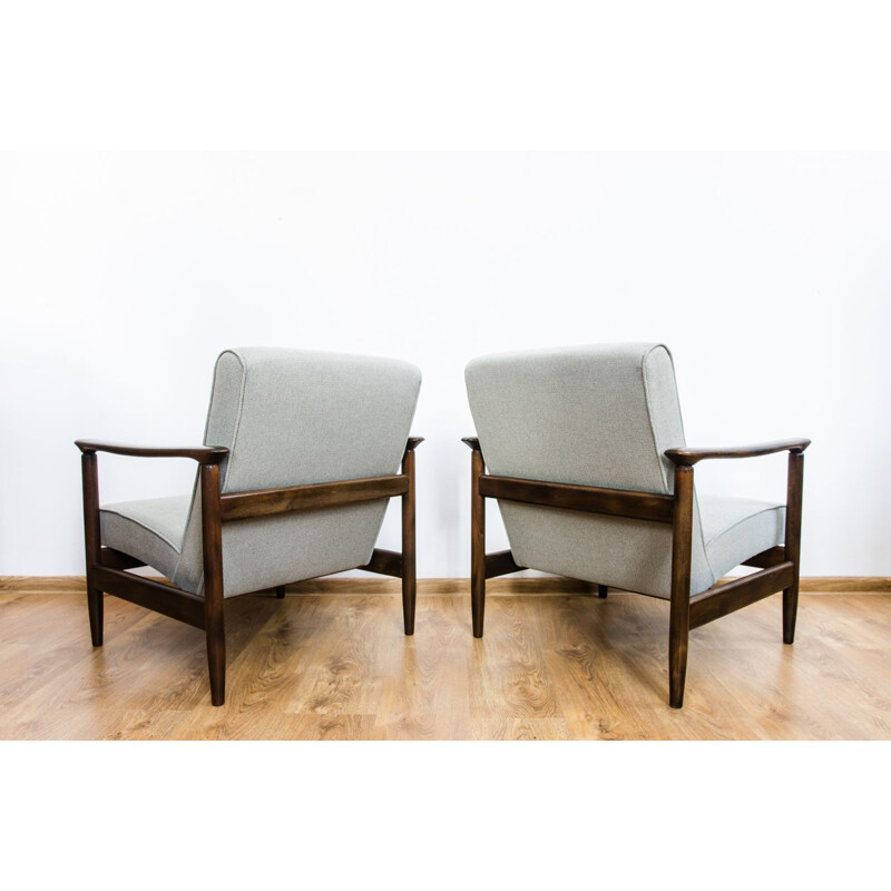 Set of 4 vintage armchair by Edmund Homa for Gościcińskie Fabryki Mebli, 1960s