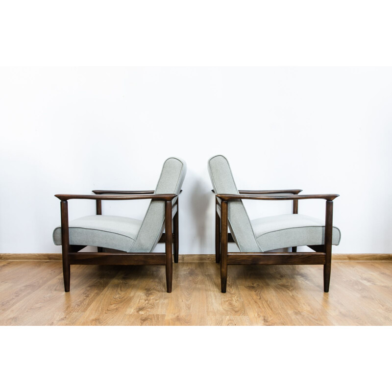 Set of 4 vintage armchair by Edmund Homa for Gościcińskie Fabryki Mebli, 1960s