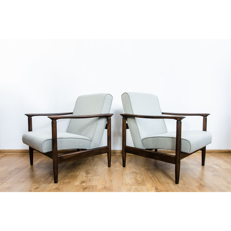 Set of 4 vintage armchair by Edmund Homa for Gościcińskie Fabryki Mebli, 1960s