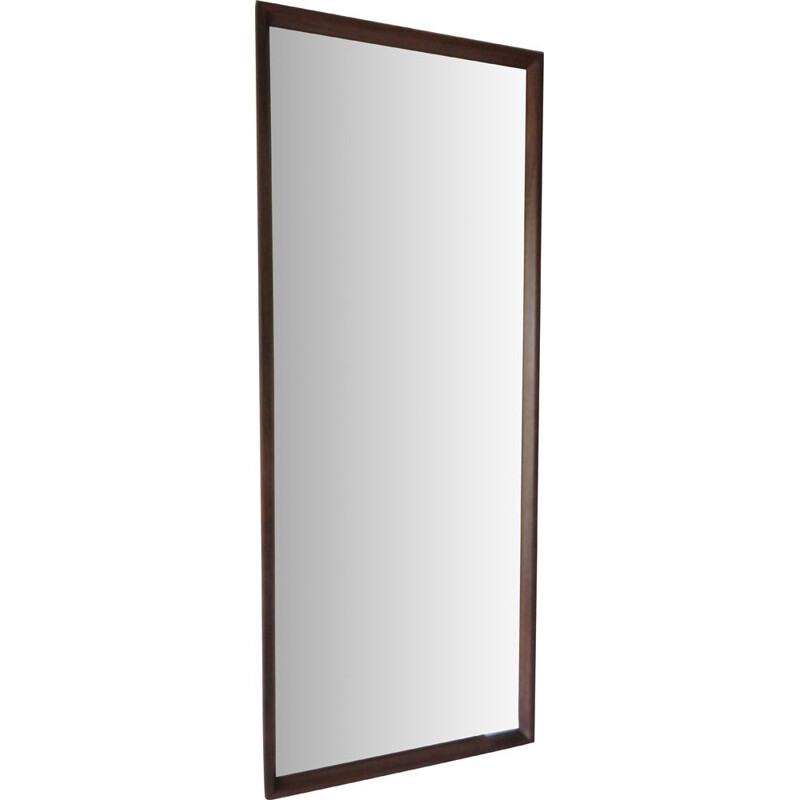 Vintage rectangular rosewood mirror, Denmark, 1960