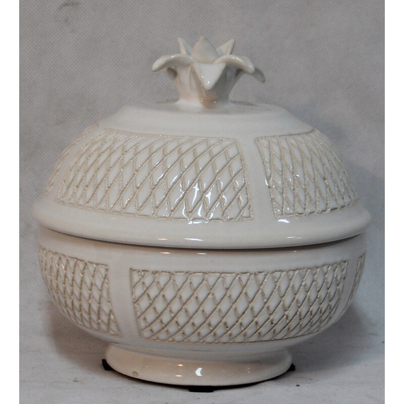 White ceramix box, Pol CHAMBOST - 1950s