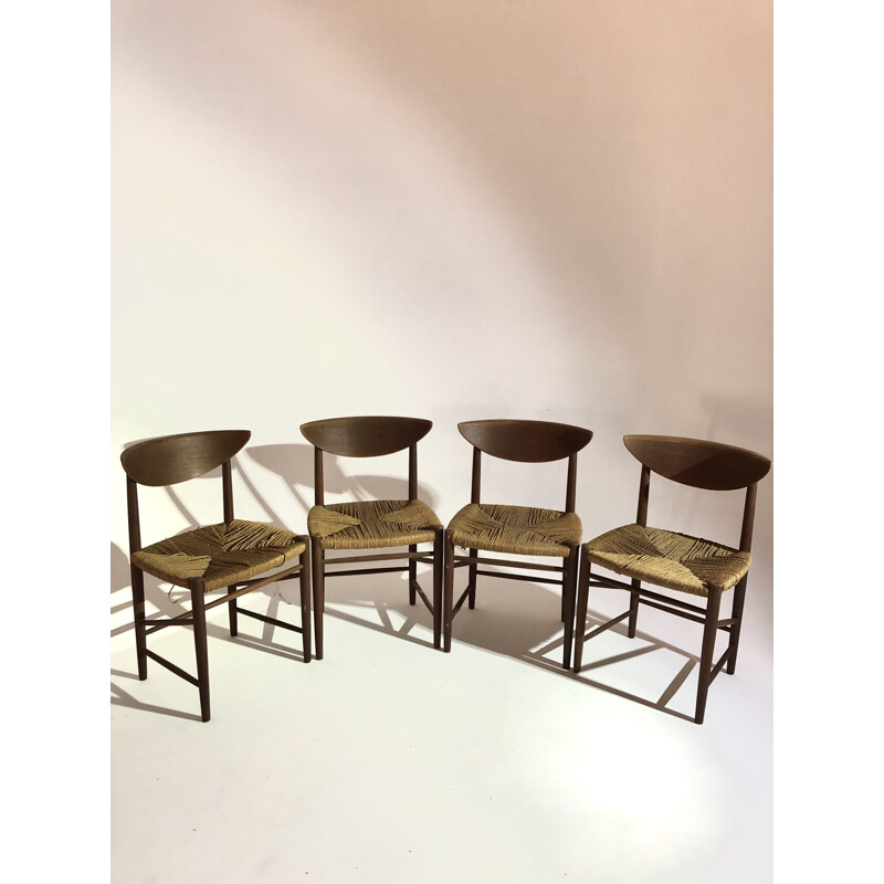 Suite of 4 vintage chairs by Peter Hvidt and Molgaard Nielsen