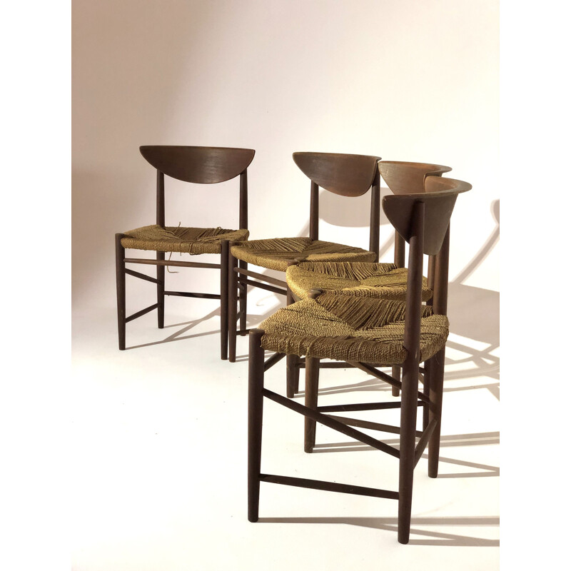 Suite of 4 vintage chairs by Peter Hvidt and Molgaard Nielsen