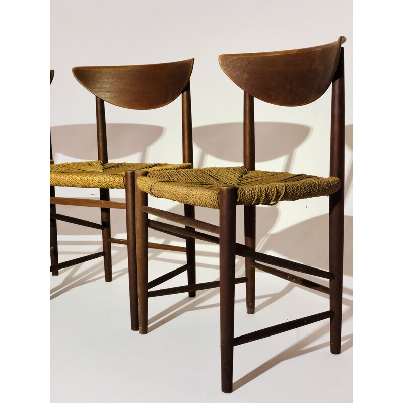 Suite of 4 vintage chairs by Peter Hvidt and Molgaard Nielsen