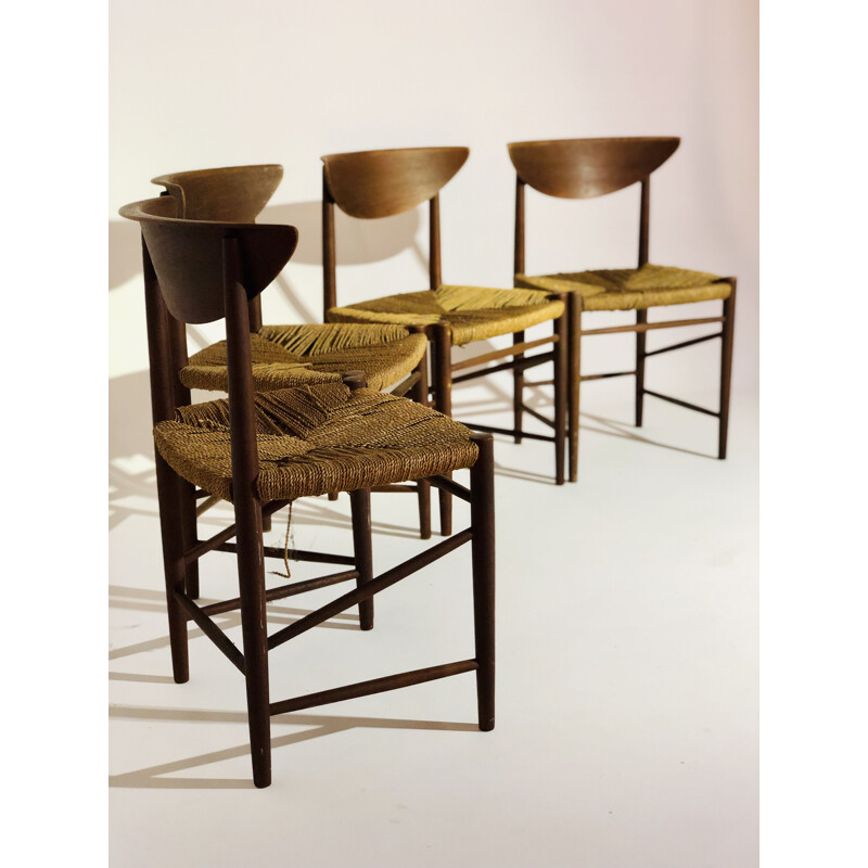 Suite of 4 vintage chairs by Peter Hvidt and Molgaard Nielsen