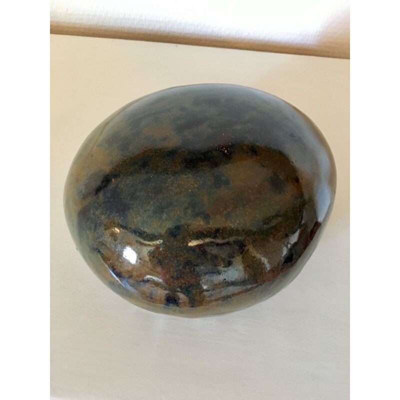 Vintage pebble-shaped glazed ceramic
