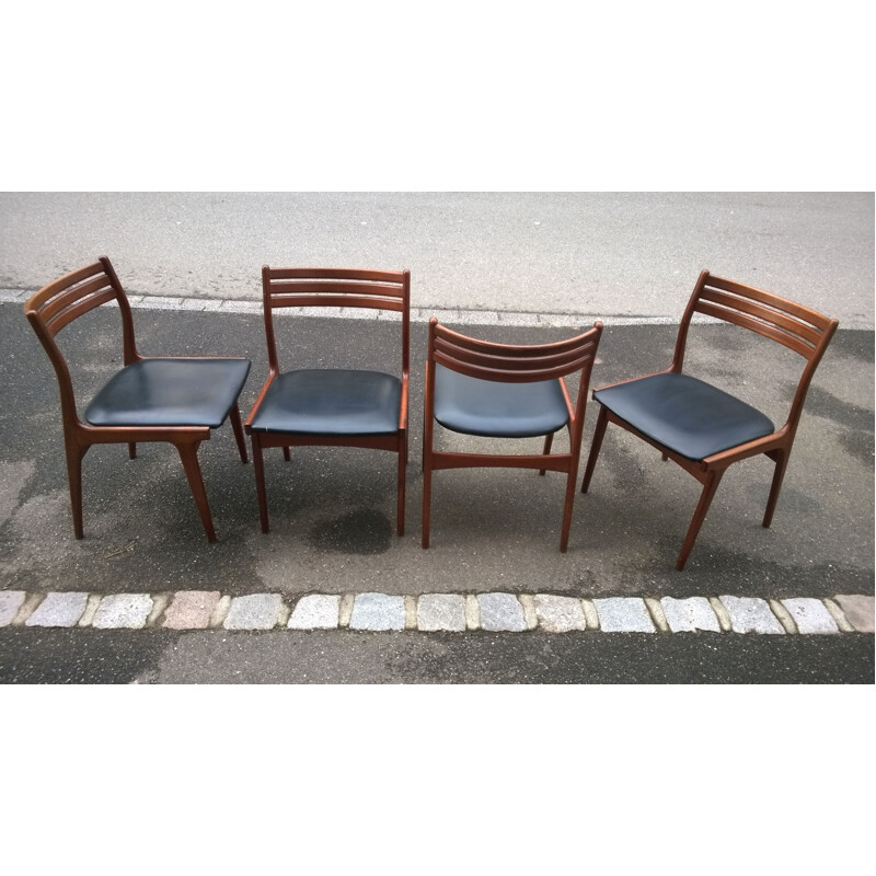 Conjunto de 4 cadeiras de teca vintage de Uldum Mobelfabrik