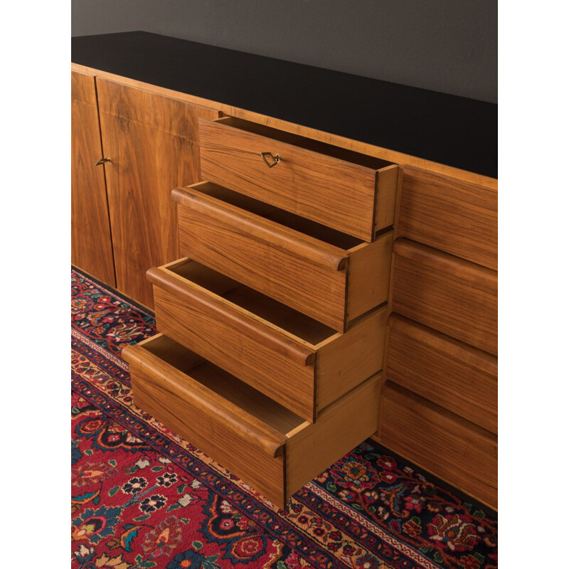 Vintage walnut sideboard with 8 drawers,Germany, 1950s