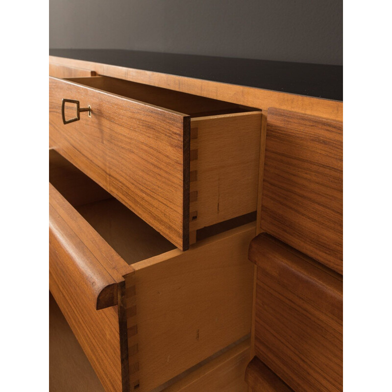 Vintage walnut sideboard with 8 drawers,Germany, 1950s