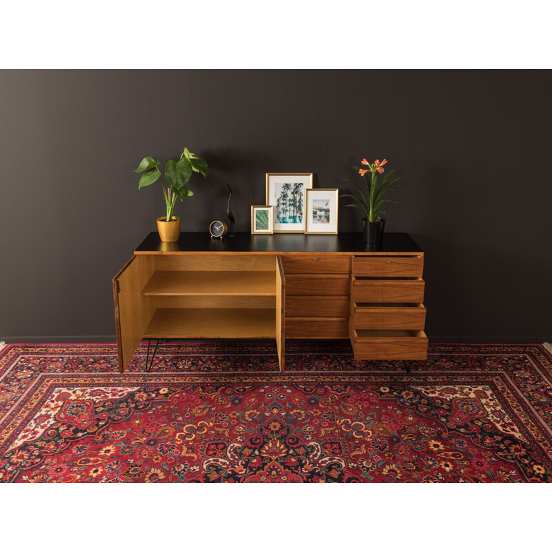 Vintage walnut sideboard with 8 drawers,Germany, 1950s