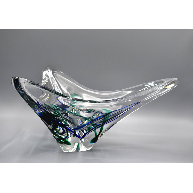 Vintage Glass Bowl by Max Verboeket for Maastricht Kristalunie, 1960s