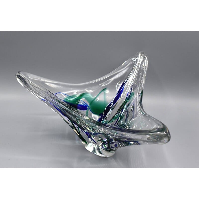 Vintage Glass Bowl by Max Verboeket for Maastricht Kristalunie, 1960s