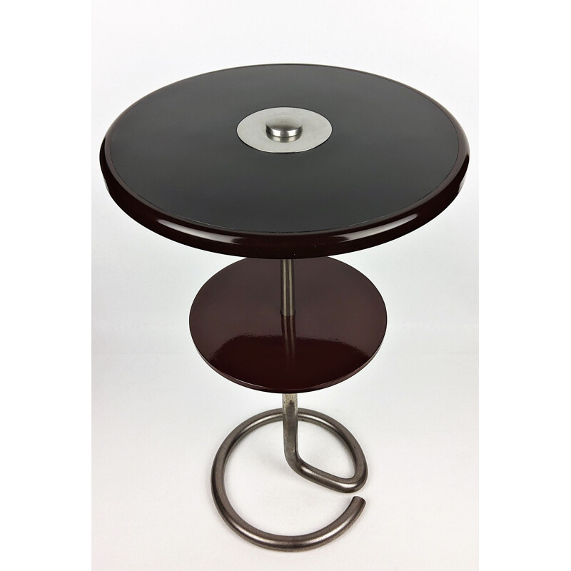 Table vintage en acier et métal de René Herbst par Stablet, 1930