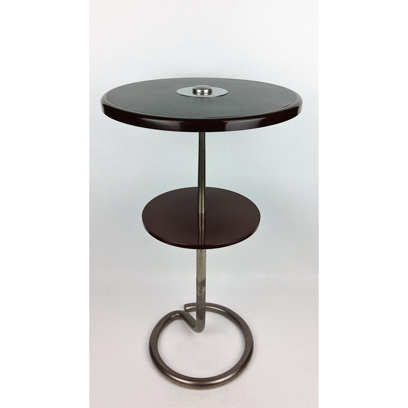Vintage steel and metal table by René Herbst by Stablet, 1930s