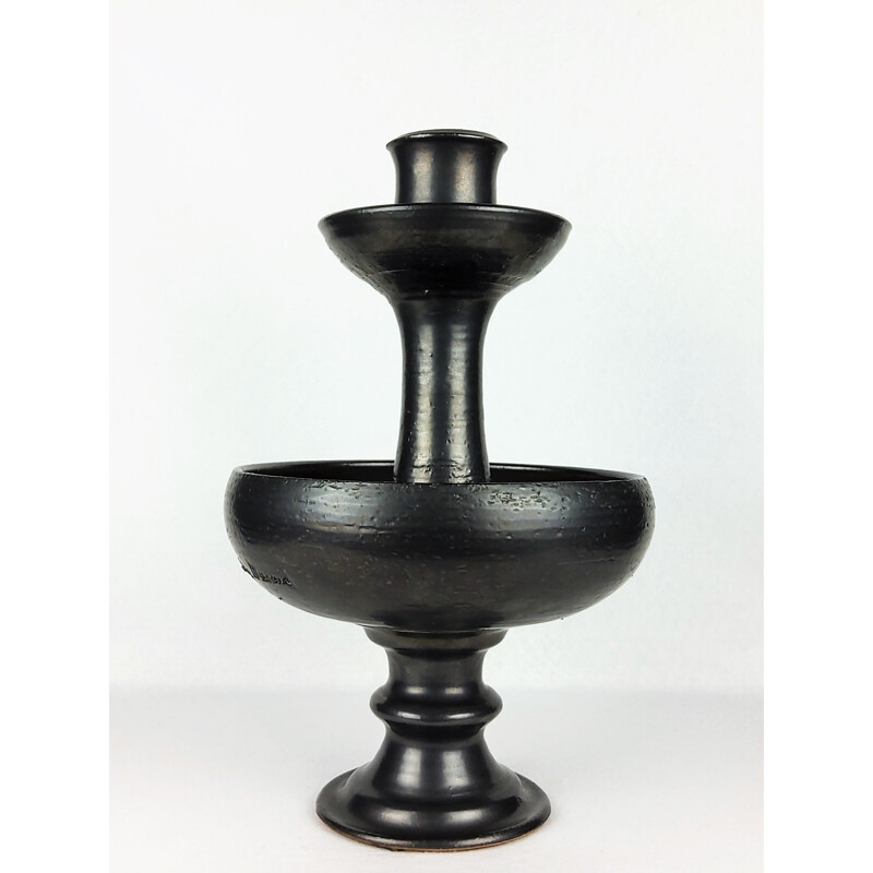 Vintage ceramic candlestick by Jean Marais