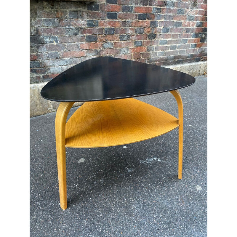 Vintage "Bow Wood" side table by Hugues Steiner, 1950