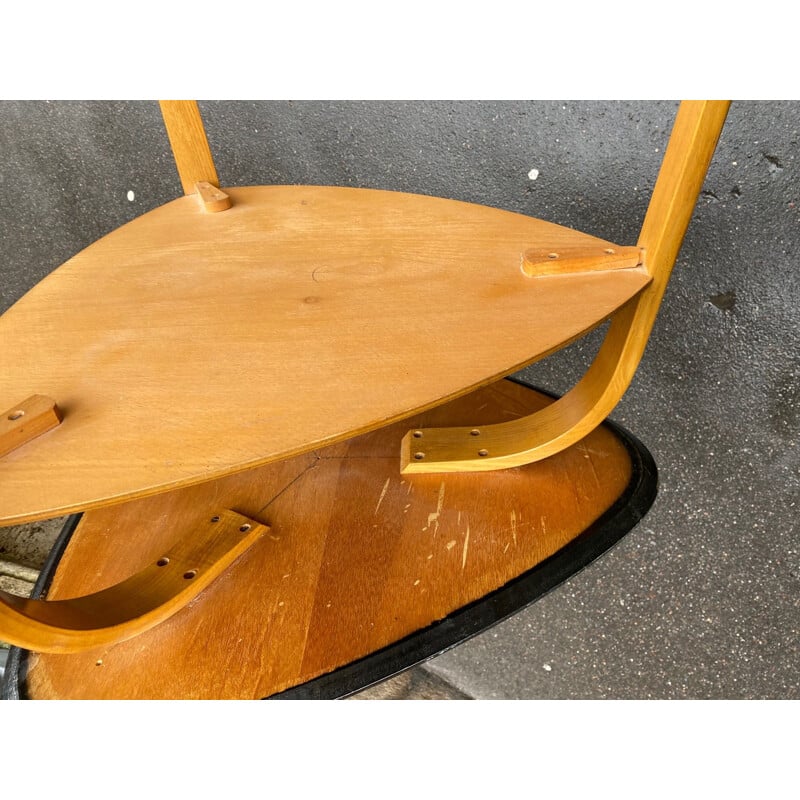 Vintage "Bow Wood" side table by Hugues Steiner, 1950