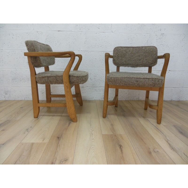 Pair of bridge armchairs, GUILLERME and CHAMBRON - 1970s